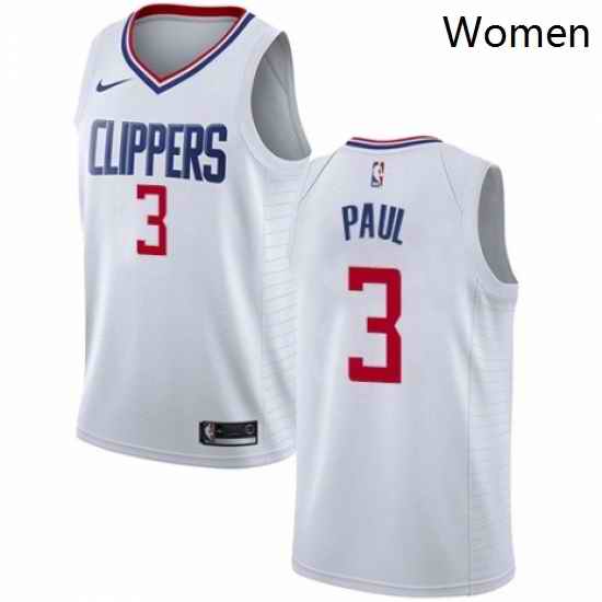 Womens Nike Los Angeles Clippers 3 Chris Paul Authentic White NBA Jersey Association Edition